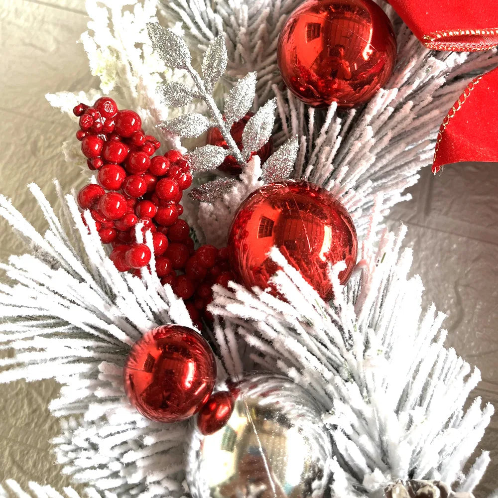 Winterweelde Kerstkrans en Slinger – Gevlokte PVC Kerstdecoratie
