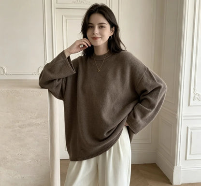 Oversized Dames Sweater Livia – Comfortabele Trui met Ronde Hals