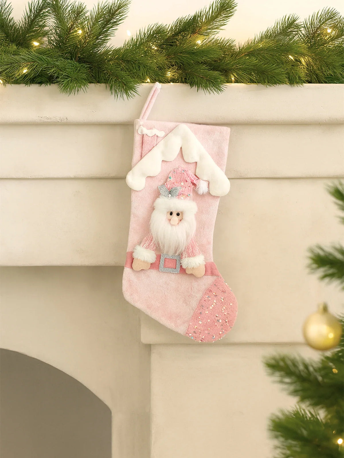 Sneeuwglans Noël – Decoratieve Kerstkous met Pailletten en Kerstfiguur