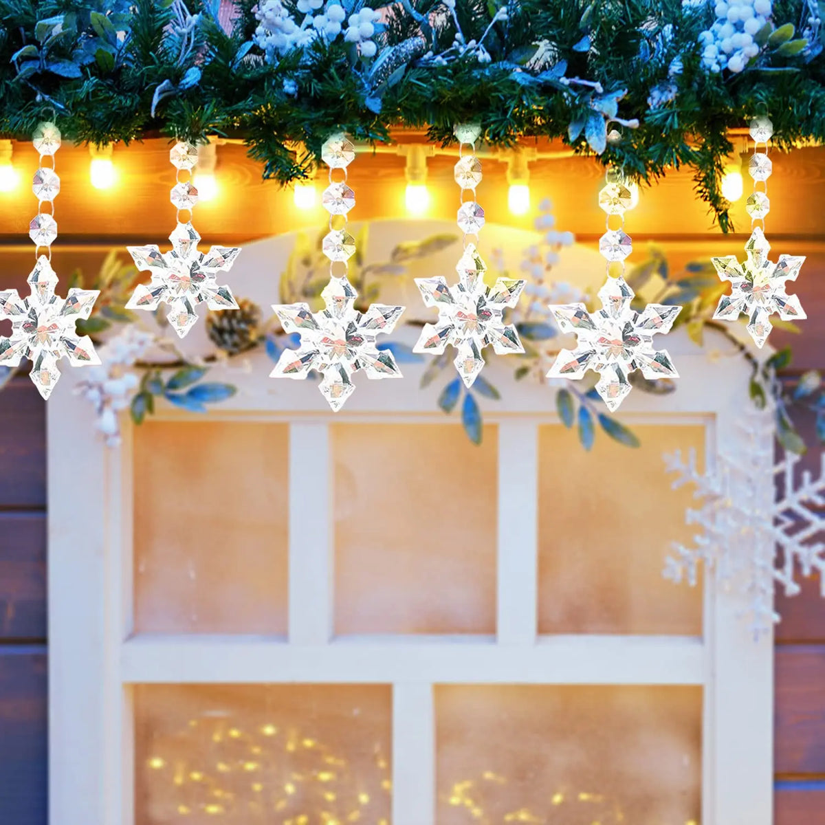 Winterkristal – Set Heldere Sneeuwvlok Kersthangers voor Kerstboom