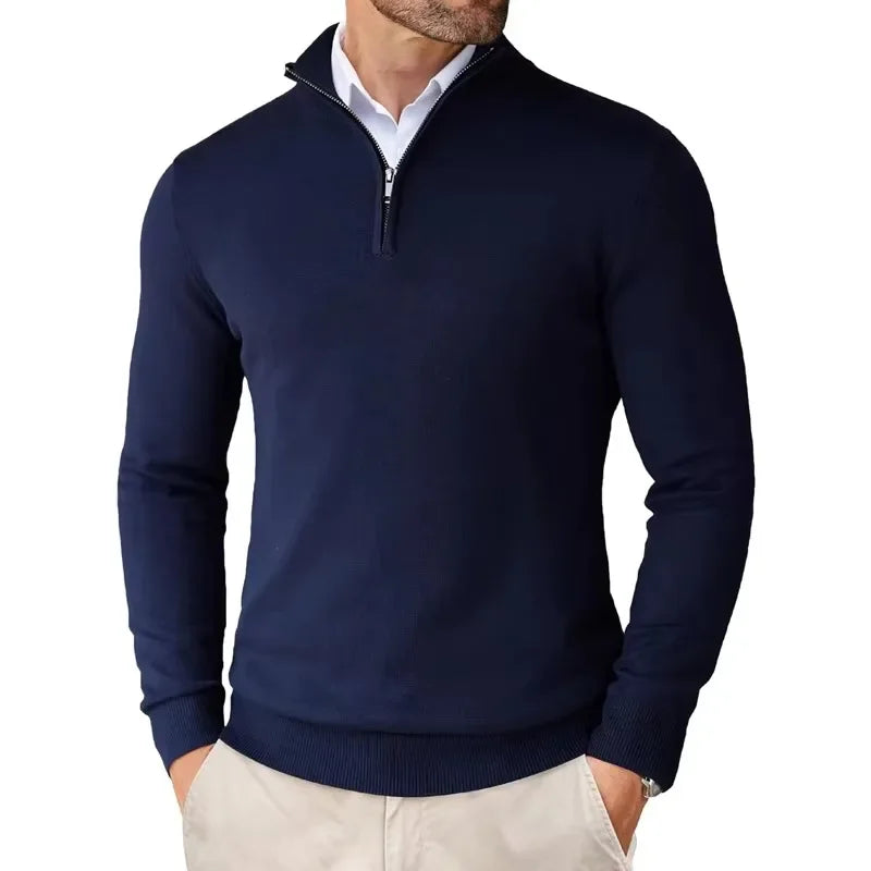 Arveno Herentrui met Halve Rits Comfortabele Gebreide Trui
