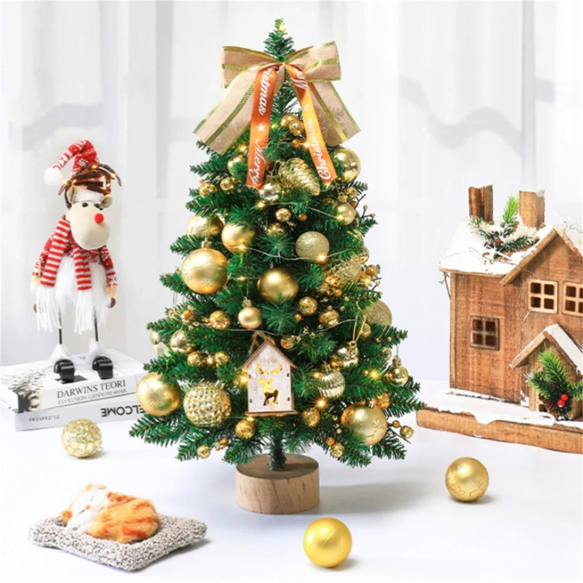 Kunstkerstboom met Sneeuwlook en LED Verlichting – Compact