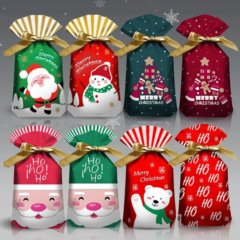 Kerstkabouter – Set van 5 Kerstcadeautasjes voor Snoep en Kleine Cadeaus