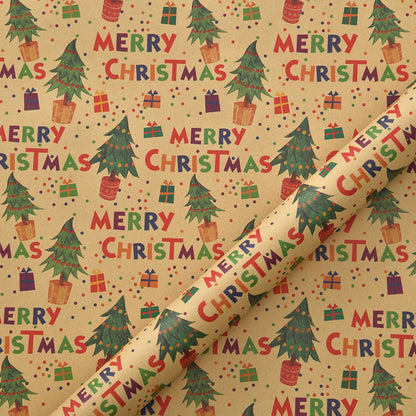 Kerst Inpakpapier – Feestelijk Cadeaupapier met Kerstmotieven 50x70 cm