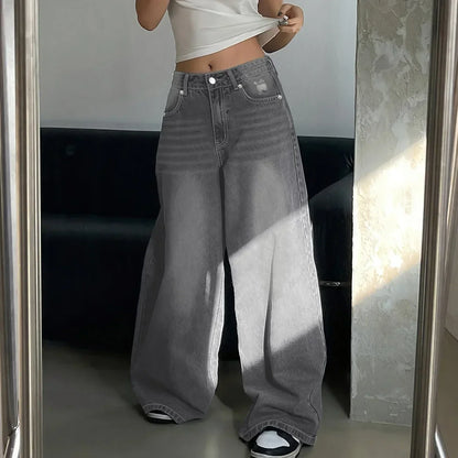 Luna Dames Baggy Wide Leg Jeans – Hoge Taille & Extra Wijde Pijpen