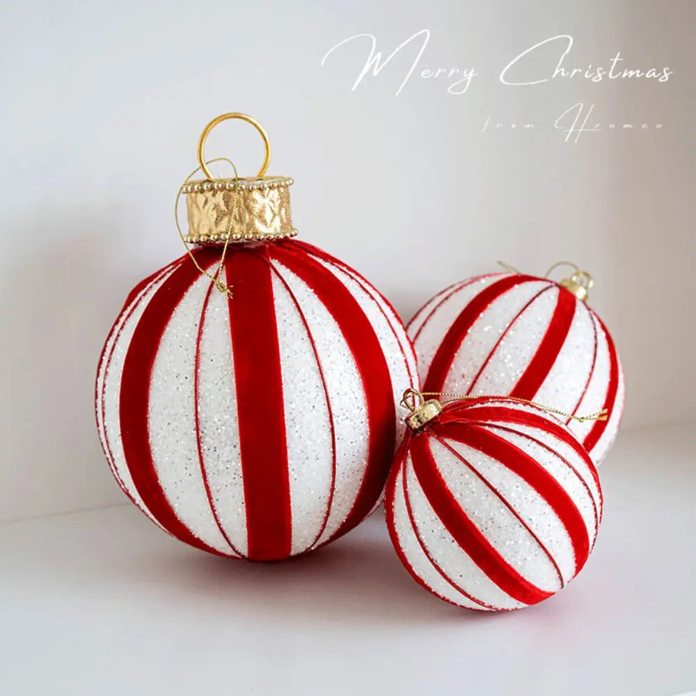 Kerstballon Roodwit – Decoratieve Heteluchtballon Kersthanger