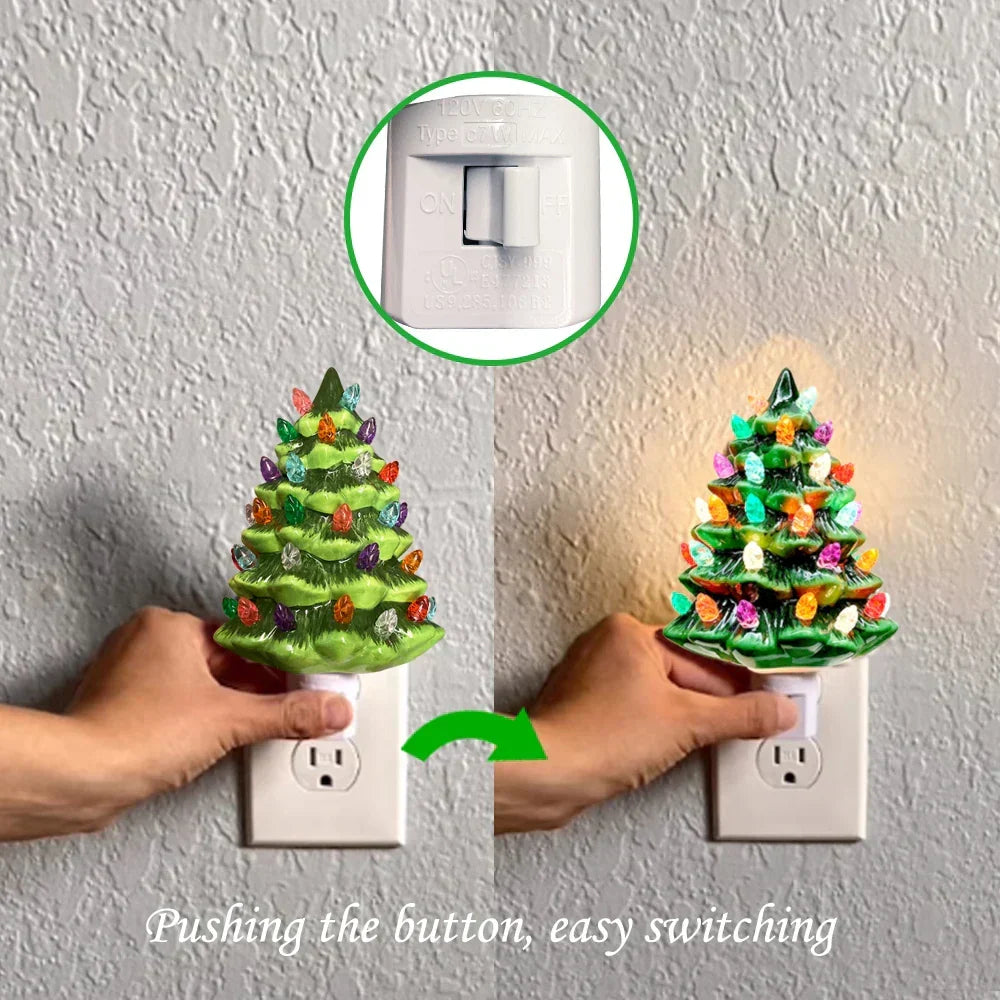Keramische kerstboom nachtlamp - Feestelijke decoratie voor je huis