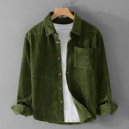 Luxe heren corduroy overhemd Norvik met zachte ribstof