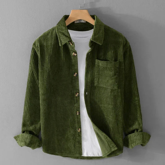 Luxe heren corduroy overhemd Norvik met zachte ribstof