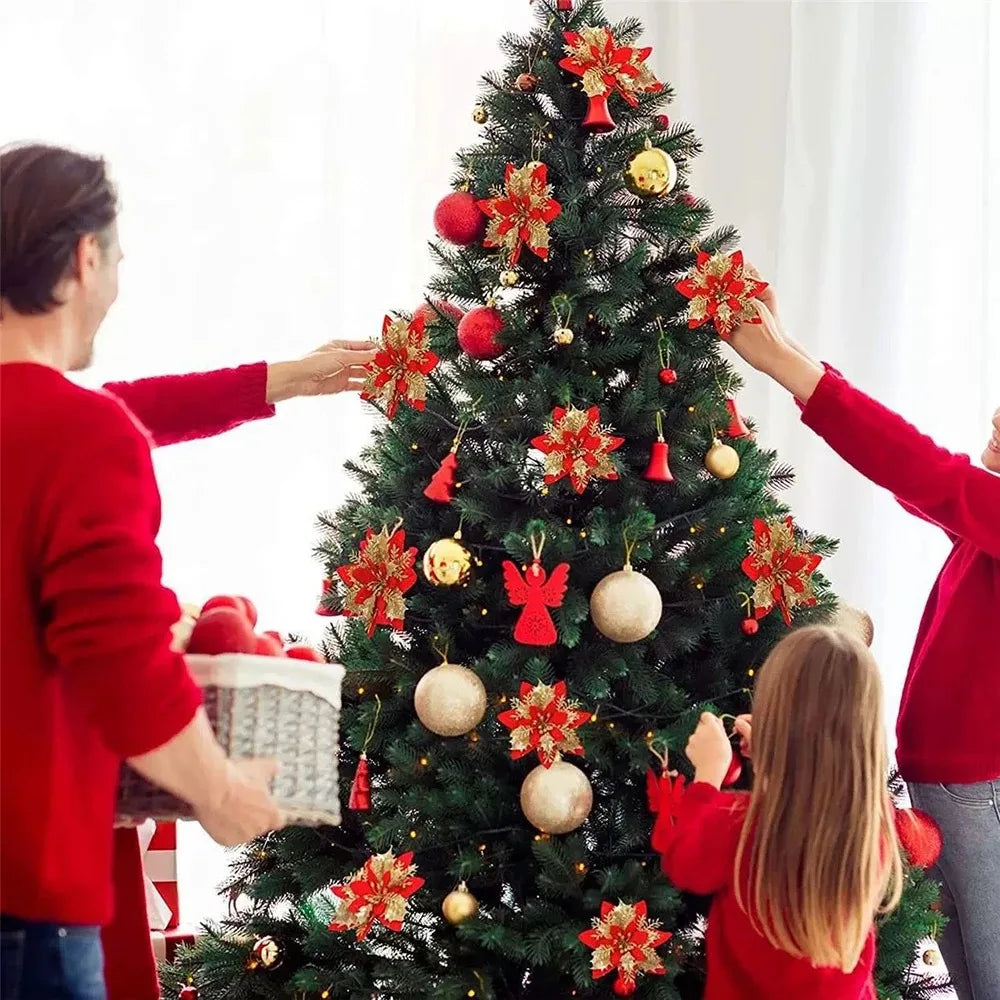 Kerst Bessenboeket met Glitter – Decoratieve Kerstboomversiering