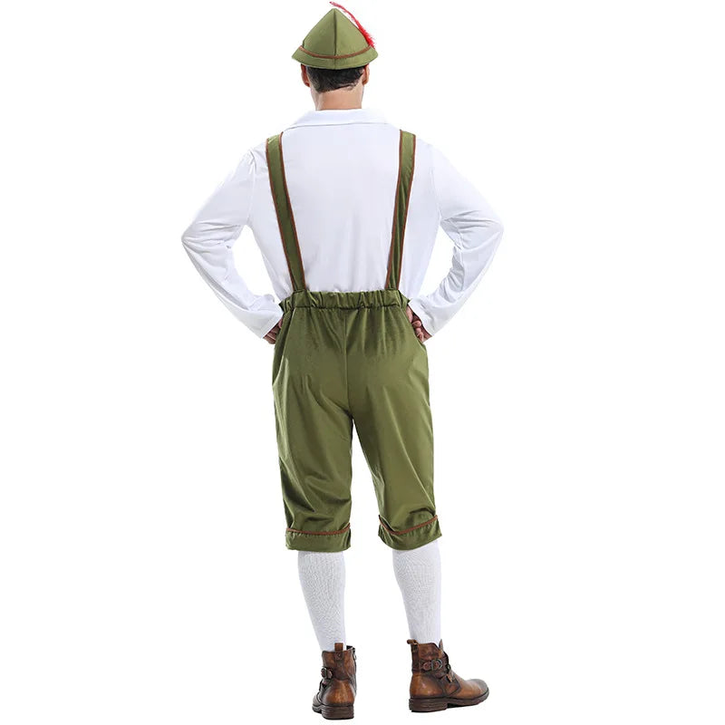 Heren Oktoberfest Kostuum Compleet met Salopette, Shirt en Hoed