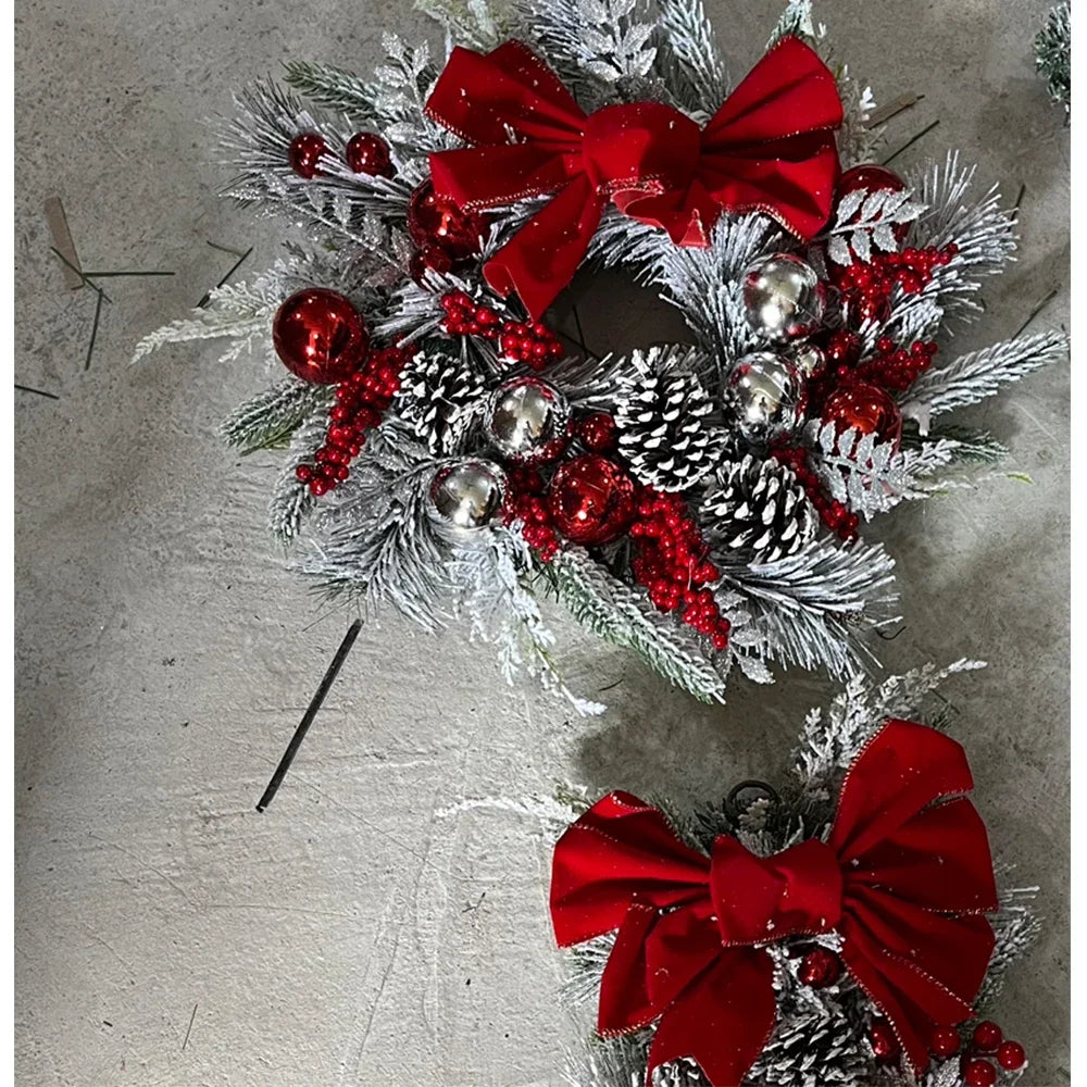 Winterweelde Kerstkrans en Slinger – Gevlokte PVC Kerstdecoratie