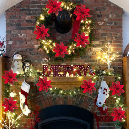 Goudglans – Glitter Kerstbloemen voor Kerstboom en Woondecoratie