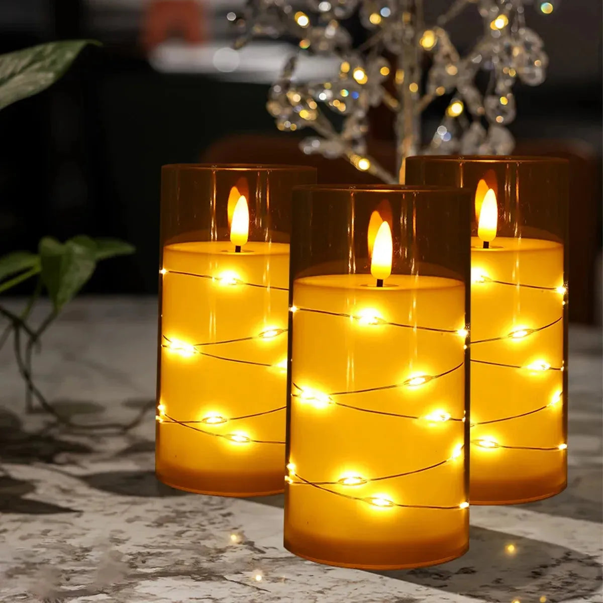 LED Kaars met Flikkerend Licht – Batterijgevoede Kerstdecoratie