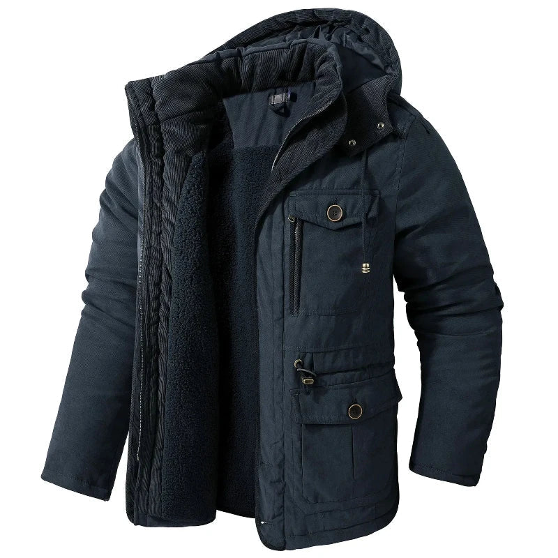 Heren Winterjas Waterdicht met Fleecevoering en Afneembare Capuchon