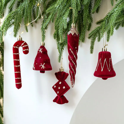 Kersthangers Feestkrans Set van 2 met Decoratieve Kerstfiguren