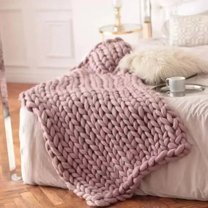 Woonwarmte – Chunky Gebreide Deken voor Bank en Bed