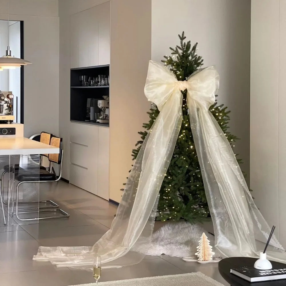 Parelschitter – Grote Parelmoer Kerststrik voor Kerstboom en Feestdecoratie