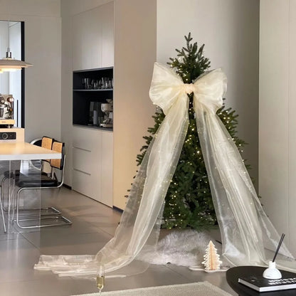 Parelschitter – Grote Parelmoer Kerststrik voor Kerstboom en Feestdecoratie
