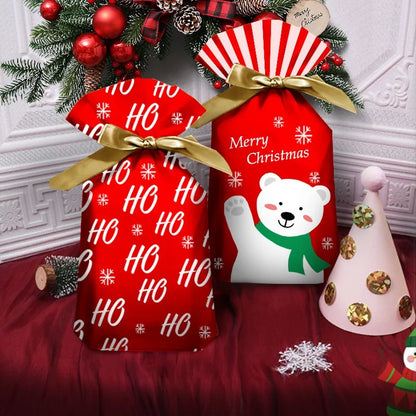 Kerstkabouter – Set van 5 Kerstcadeautasjes voor Snoep en Kleine Cadeaus