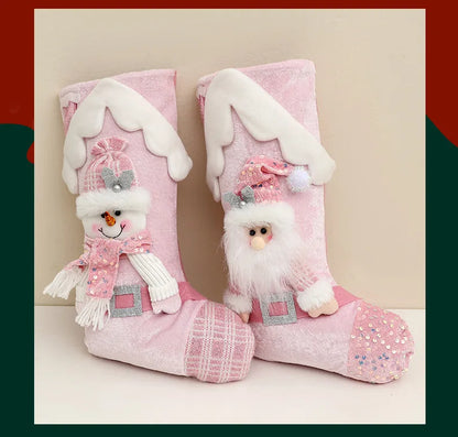 Sneeuwglans Noël – Decoratieve Kerstkous met Pailletten en Kerstfiguur