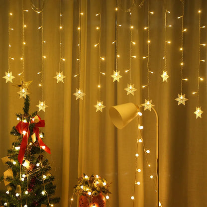 Sneeuwvlok Licht­slinger – Kleurrijke LED Kerstverlichting voor Binnen