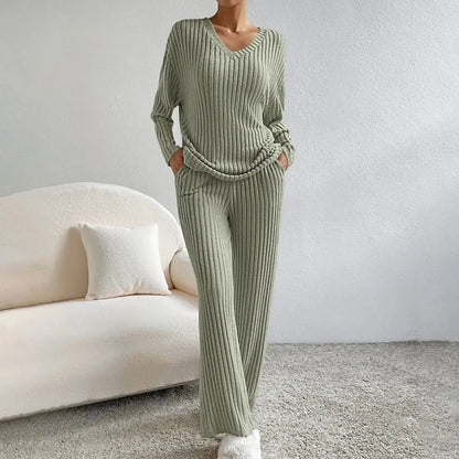 Sorelle Dames Gebreide Set – Warme Trui en Broek