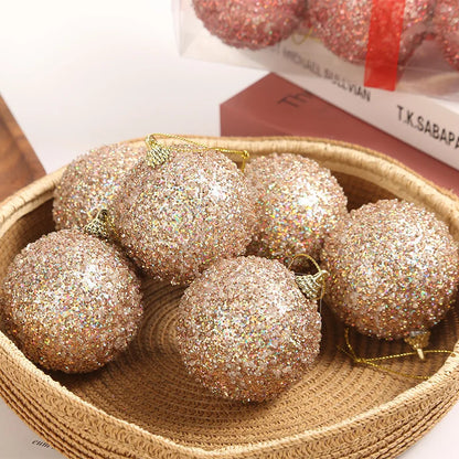 Glitter Kerstballen Set – Kerstboomversiering van 6 cm