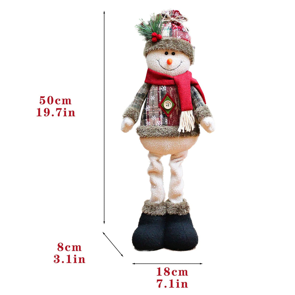 Kerstfiguren Set – 3 Decoratieve Kerstpoppen met Kerstman en Rendier