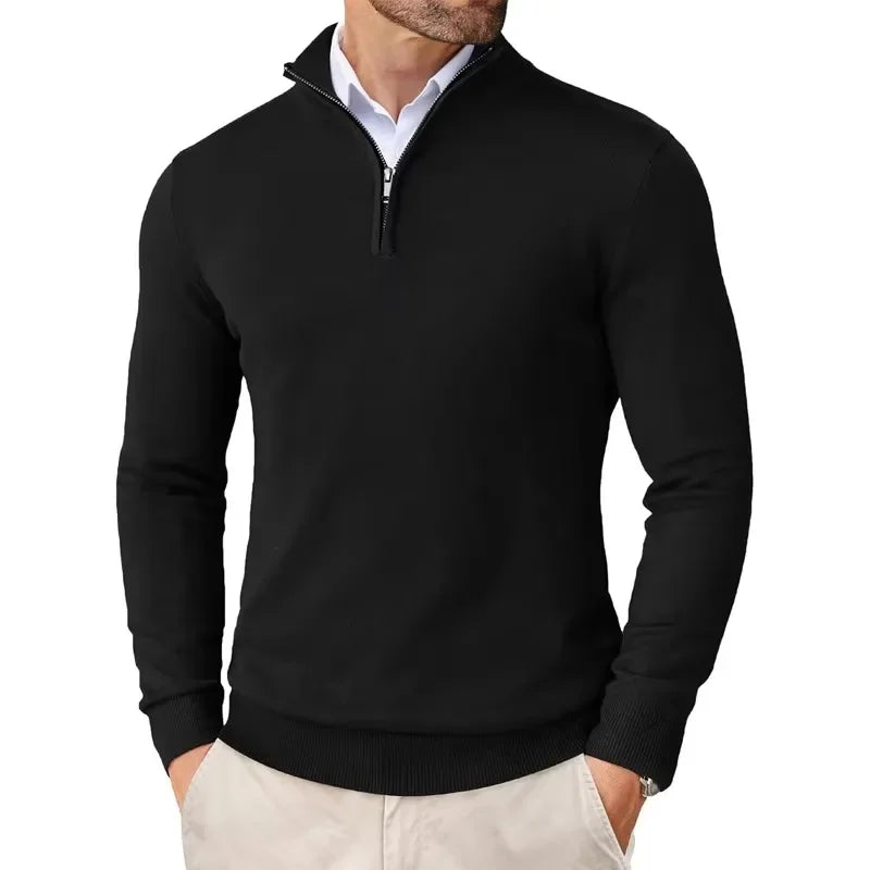 Arveno Herentrui met Halve Rits Comfortabele Gebreide Trui