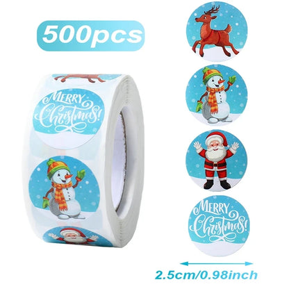 Sneeuwpret Kerststickers met Sneeuwmanontwerpen voor Feestdecoratie