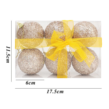 Glitter Kerstballen Set – Kerstboomversiering van 6 cm