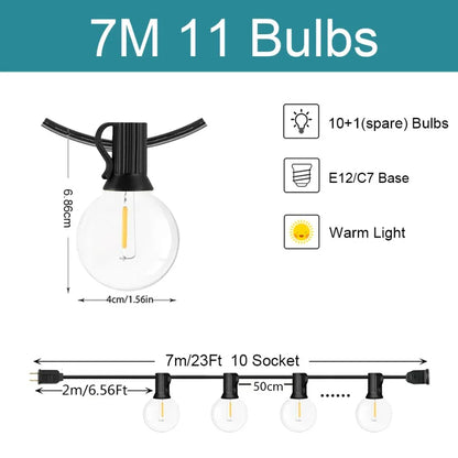 Dimbare LED Lichtslinger voor Tuin en Terras – 9, 14 of 26 Meter