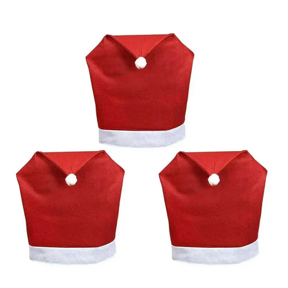 Kerstman Stoelhoes Rood-Wit, Kerstdecoratie voor Eetkamerstoelen