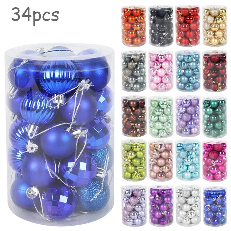 Kerstglans Noëlle – Set van 34 Kerstballen van 4 cm voor de Kerstboom