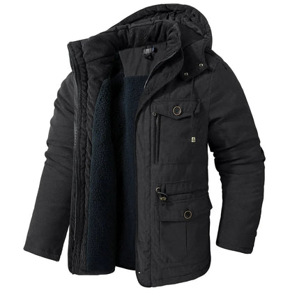 Heren Winterjas Waterdicht met Fleecevoering en Afneembare Capuchon