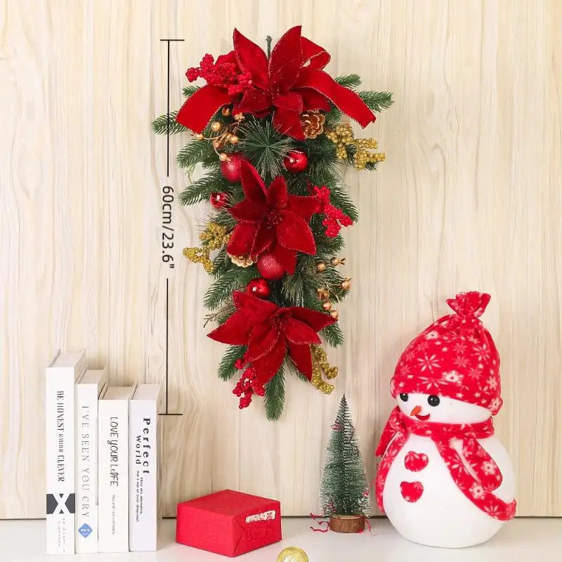 Dennenfeest – Kerstkrans 60 cm met Bessen, Dennenappels en Strikken