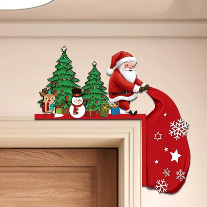 Kerstman Deurdecoratie Feestduo – Set van 2 Kerstfiguren