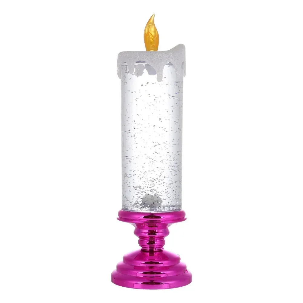 GlitterVlam Noëlle – LED Kerstkaars met Kleurverandering en Glitter