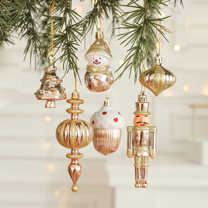 Kersthangers Feestkrans Set van 2 met Decoratieve Kerstfiguren