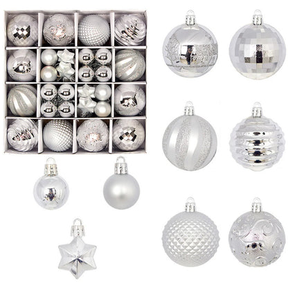 Winterblauw – 44-delige Kerstballenset Blauw Wit in Geschenkdoos