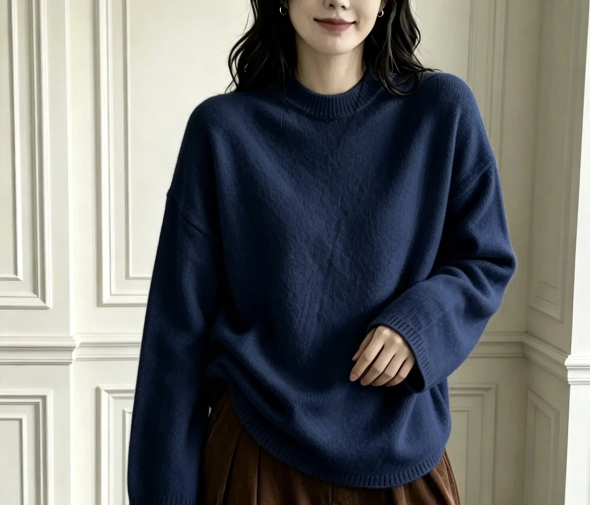 Oversized Dames Sweater Livia – Comfortabele Trui met Ronde Hals
