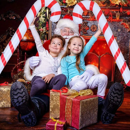 Opblaasbare Kerst Snoepstokken 87 cm – Set van 4 Decoraties