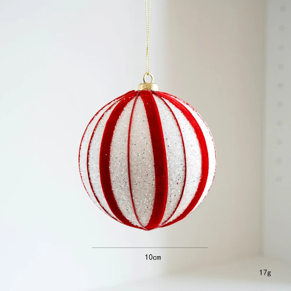 Kerstballon Roodwit – Decoratieve Heteluchtballon Kersthanger