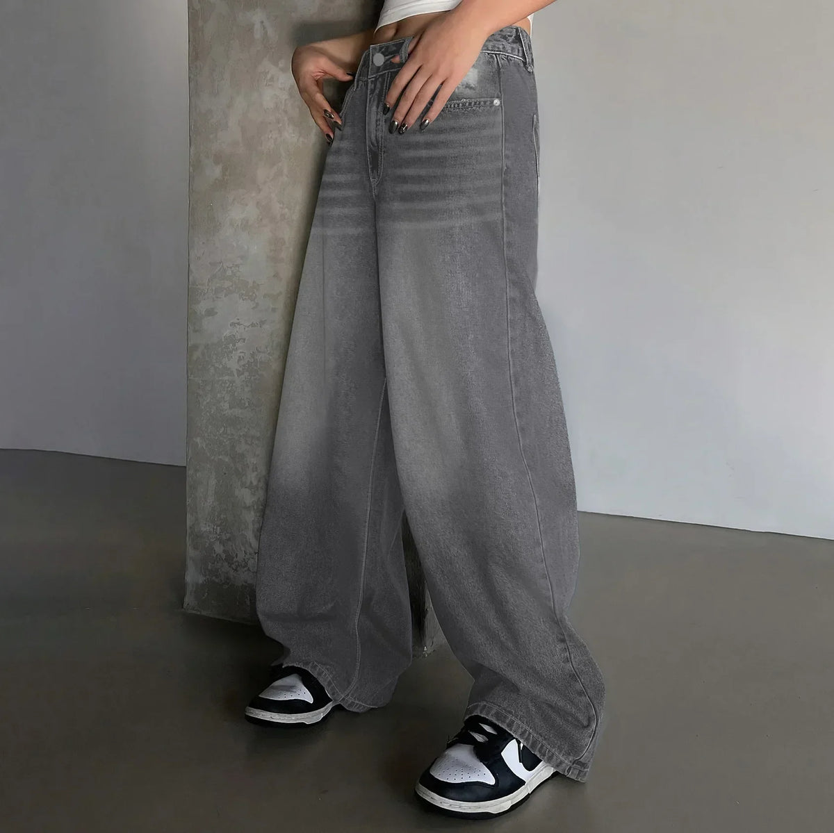 Luna Dames Baggy Wide Leg Jeans – Hoge Taille & Extra Wijde Pijpen