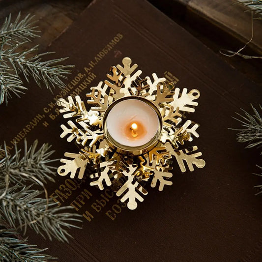 Sneeuwvlok Theelichthouder – Feestelijke Kerstdecoratie voor Tafel