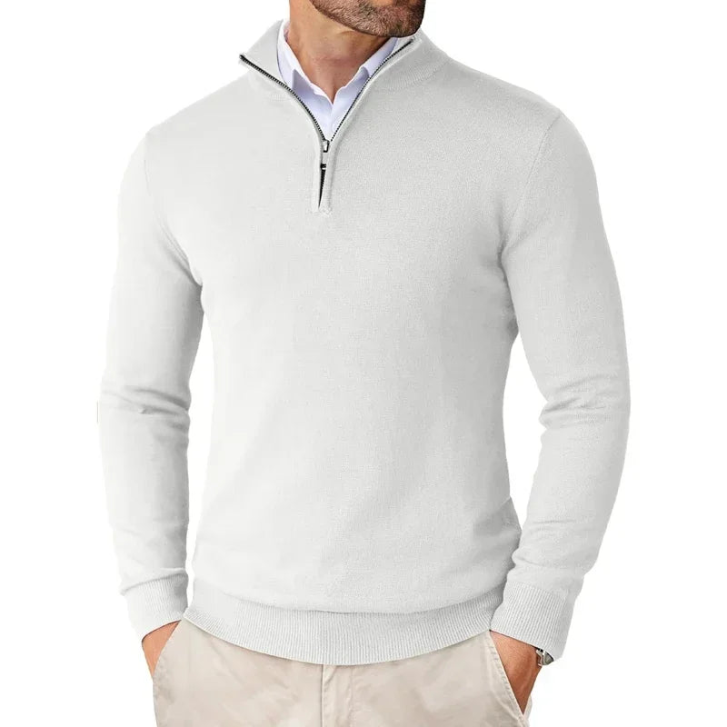 Arveno Herentrui met Halve Rits Comfortabele Gebreide Trui