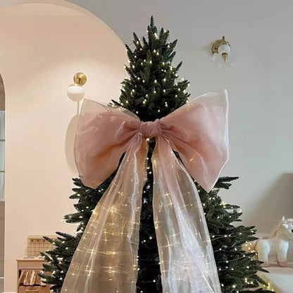 Parelschitter – Grote Parelmoer Kerststrik voor Kerstboom en Feestdecoratie