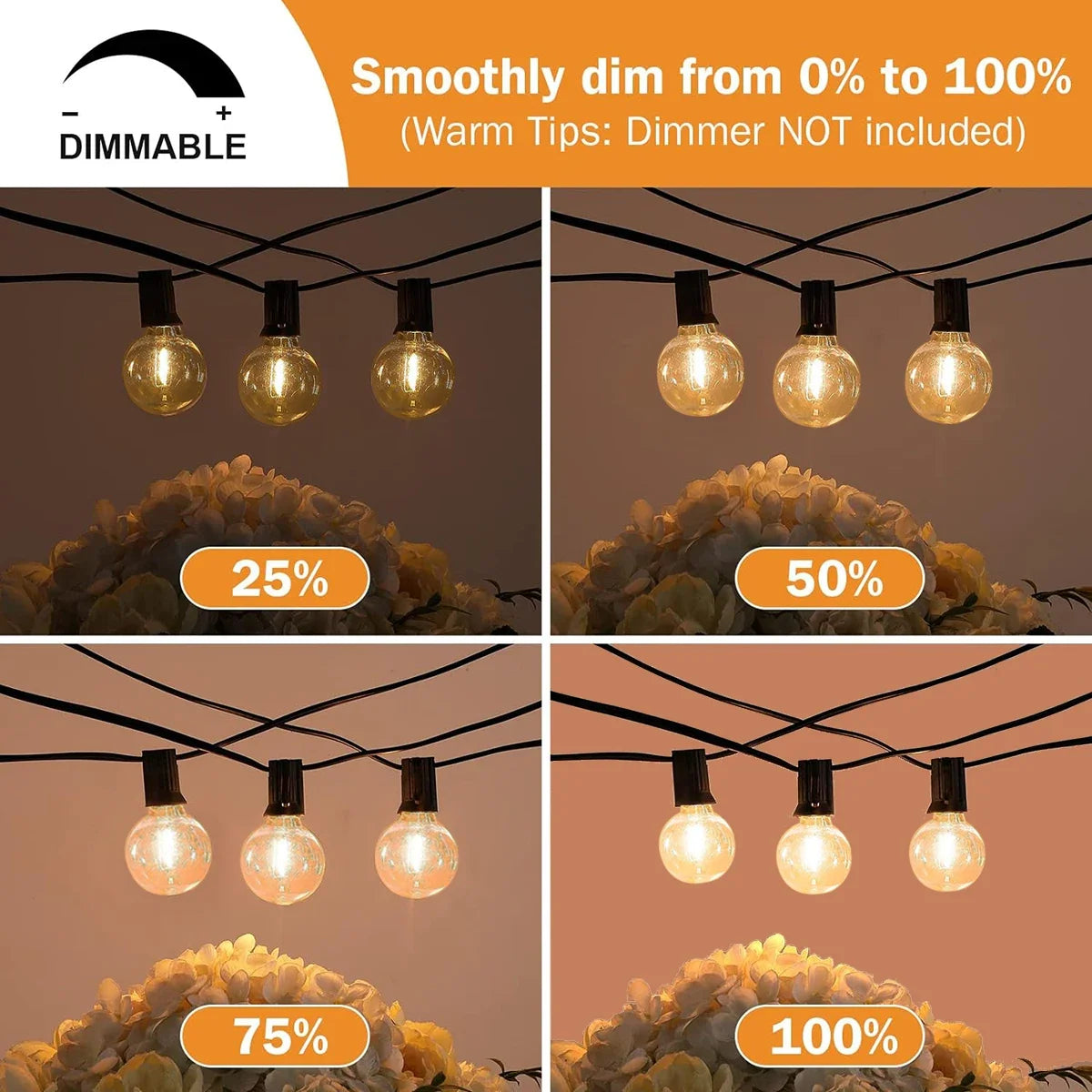 Dimbare LED Lichtslinger voor Tuin en Terras – 9, 14 of 26 Meter