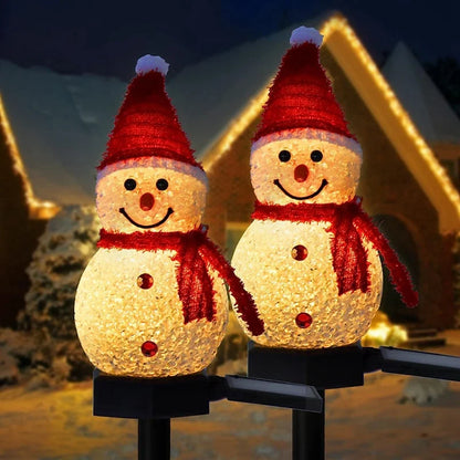 Solar Sneeuwpop Tuinsteker met LED – Kerstdecoratie voor Buiten